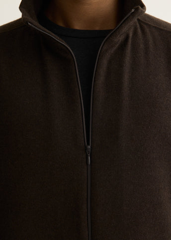 Cashmere Mixed High Neck Blouson