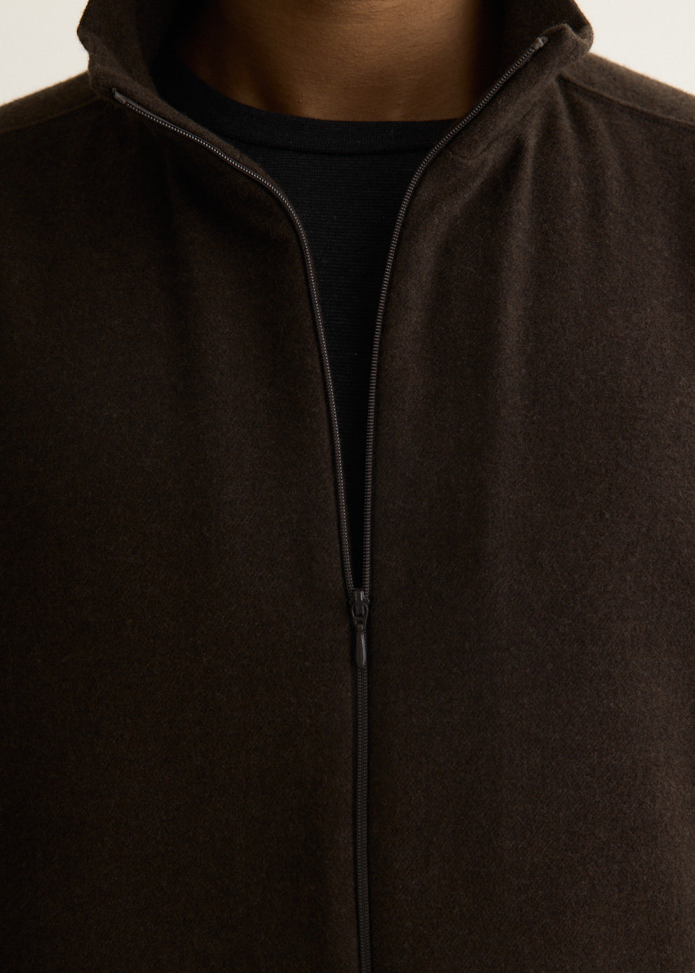 Cashmere Mixed High Neck Blouson