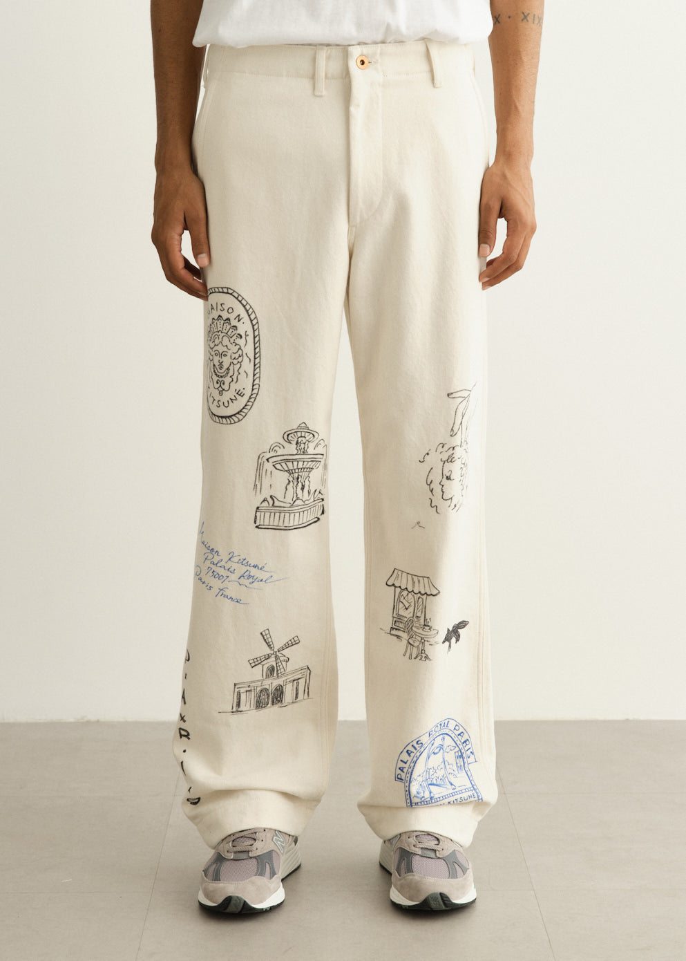 x Kuro Handwritten Postcard Pants