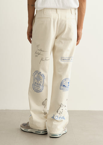 x Kuro Handwritten Postcard Pants