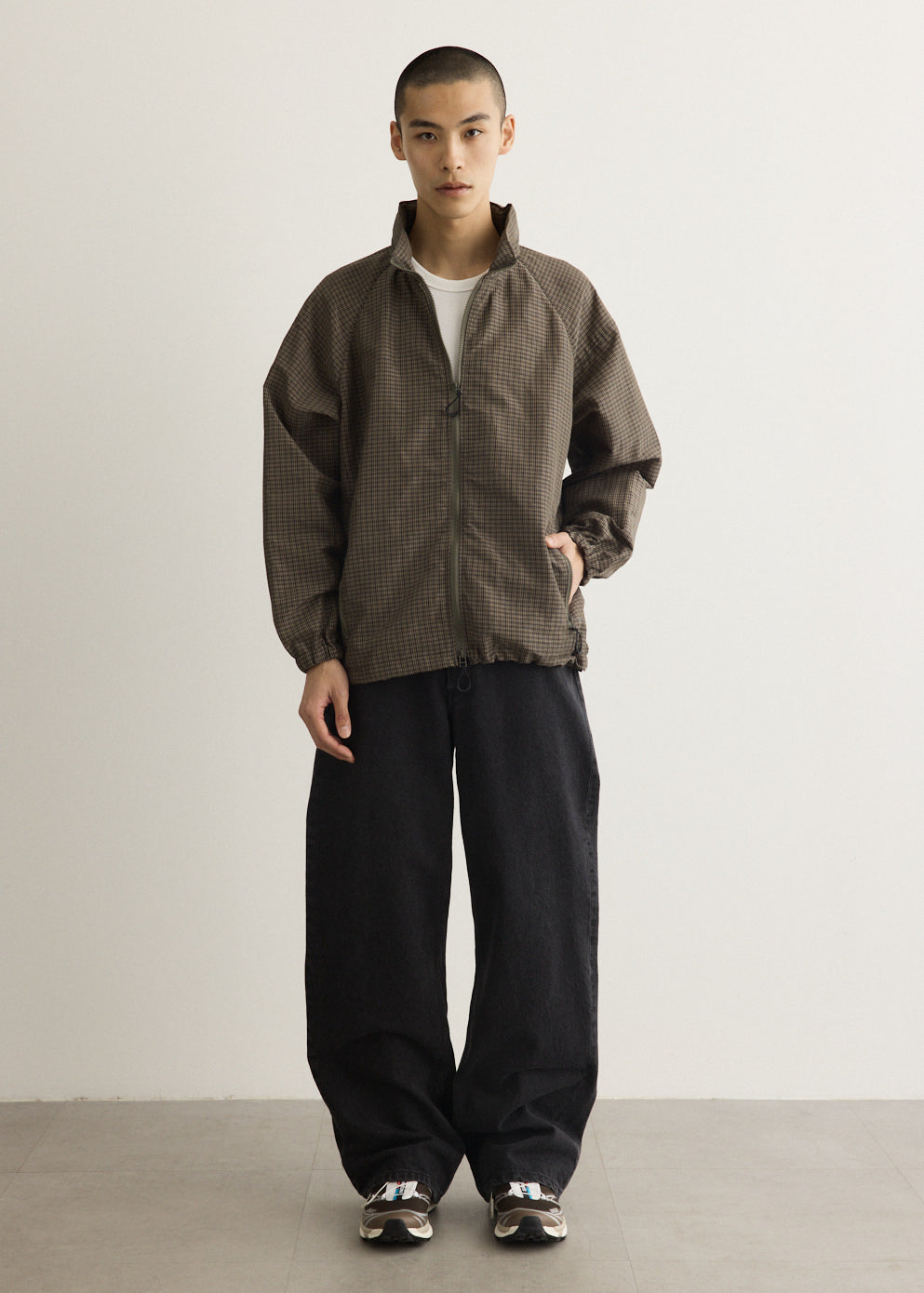 Polyester Ramie Check Jacket