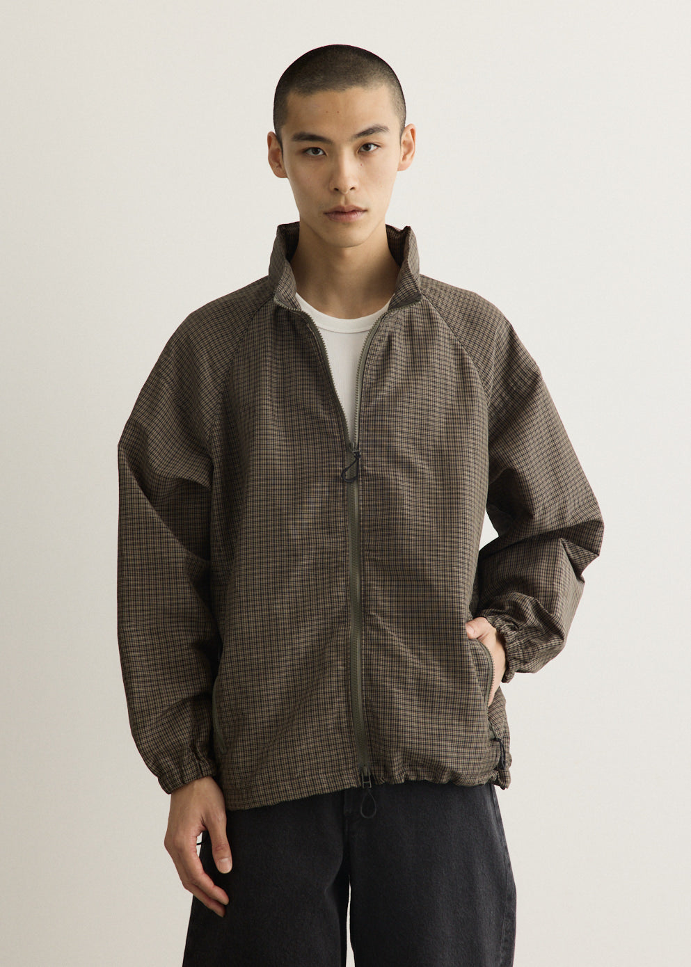Polyester Ramie Check Jacket