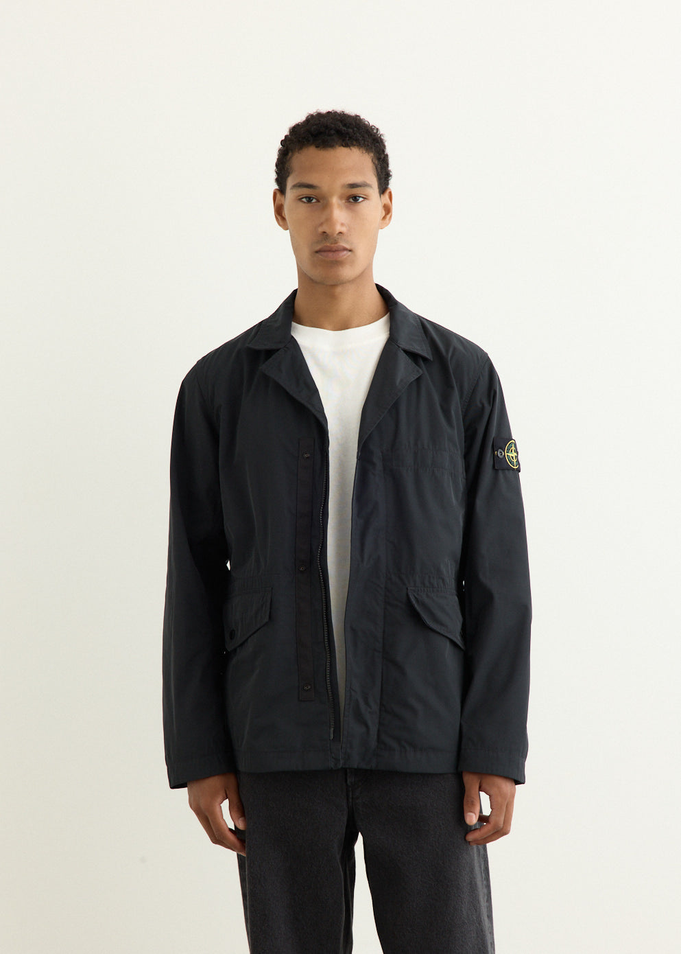 Micro Twill Concealed Zip Blazer