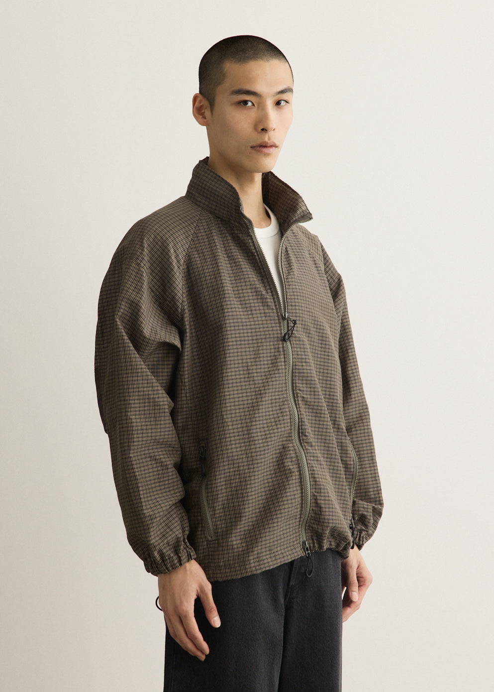 Polyester Ramie Check Jacket