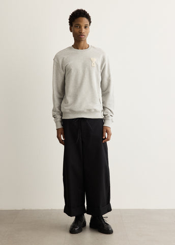 Crewneck Sweater With Knitted Logo