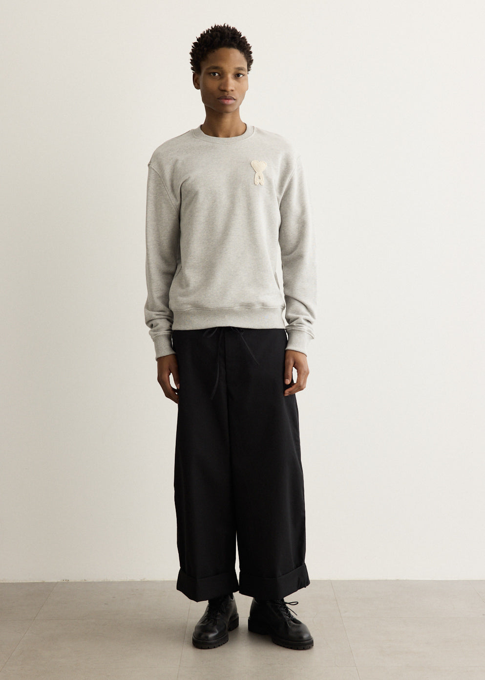 Crewneck Sweater With Knitted Logo