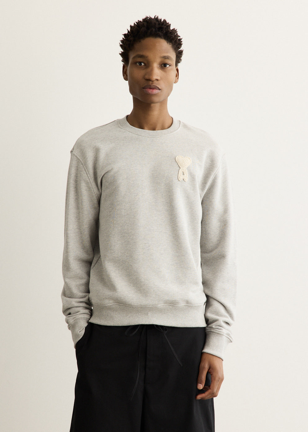 Crewneck Sweater With Knitted Logo