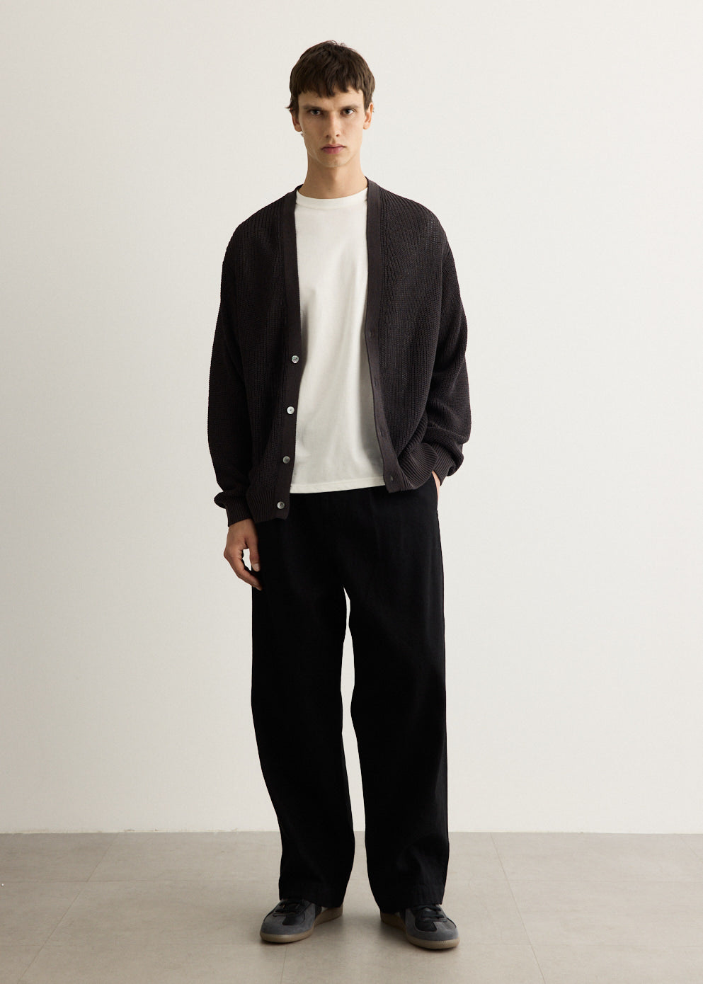 Coiled Wool Nylon Cardigan