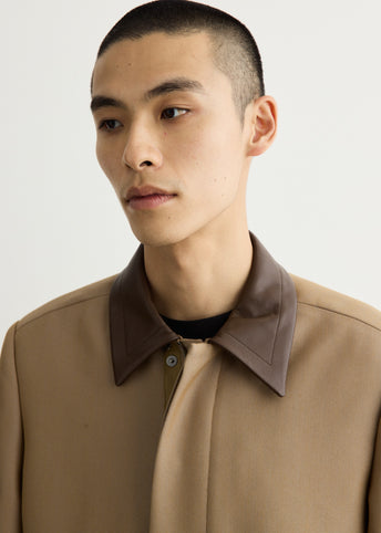 Contrast Collar Cropped Jacket