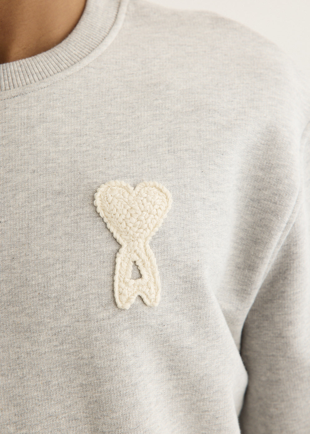 Crewneck Sweater With Knitted Logo