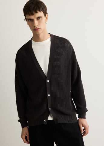 Coiled Wool Nylon Cardigan