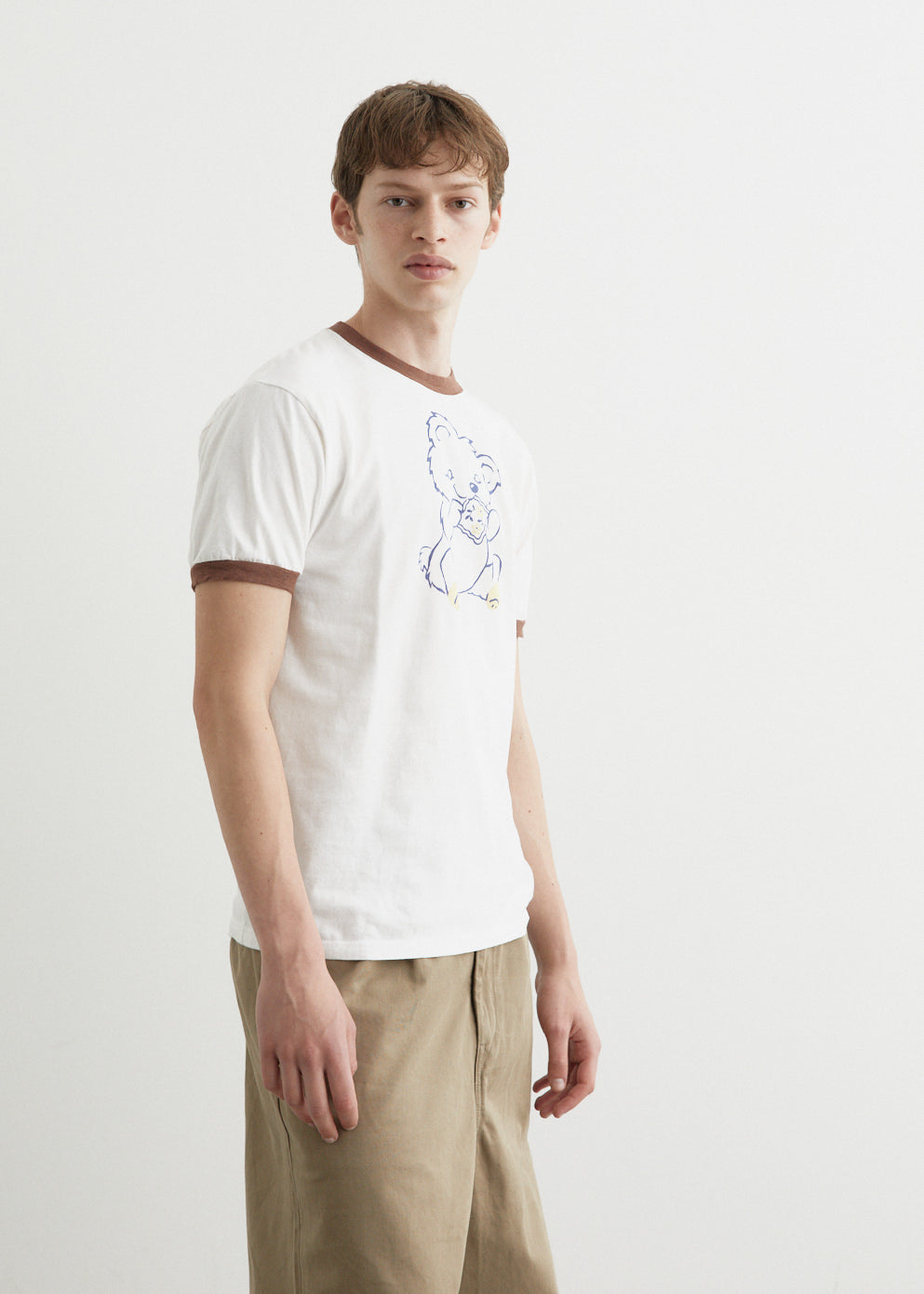 chiiiibag Ringer T-shirt♡ホワイト×ブラック　新品未開封 20/-Jersey RINGER T-Shirt 'Peckish Little Bear'