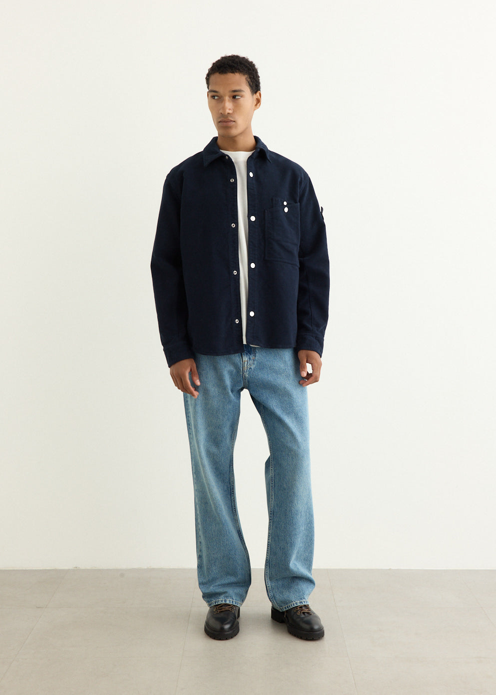 Cotton Moleskin Patch Pocket Overshirt