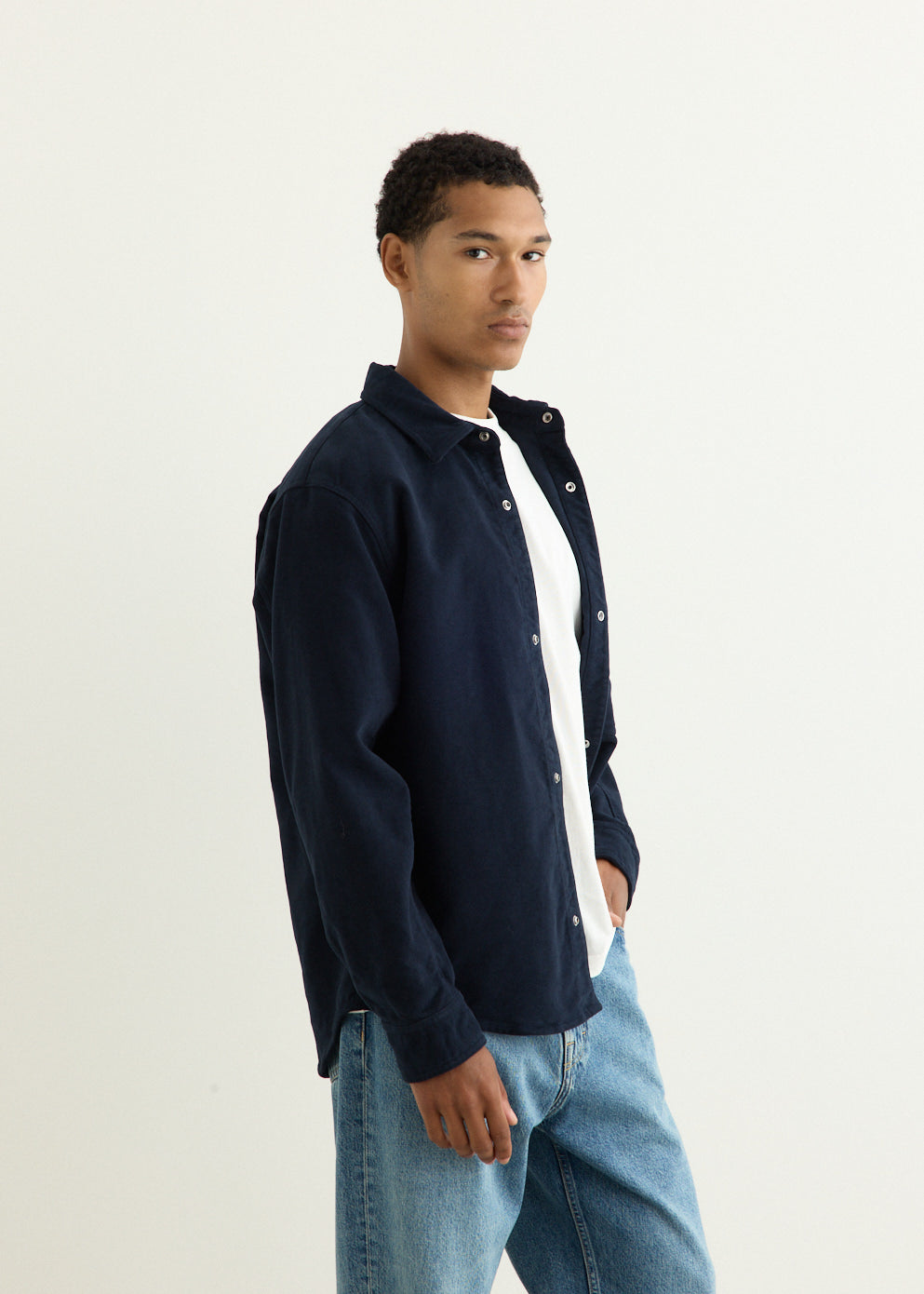 Cotton Moleskin Patch Pocket Overshirt