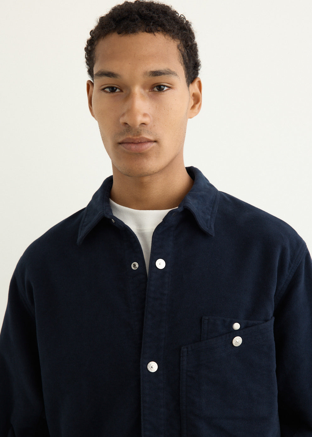 Cotton Moleskin Patch Pocket Overshirt