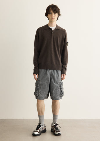 Uneven Pigment Dyed Nylon Smerigliato Cargo Shorts
