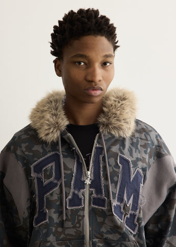 ABC Fur Trim Hooded Zip Thru Sweat