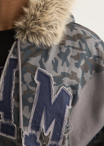 ABC Fur Trim Hooded Zip Thru Sweat