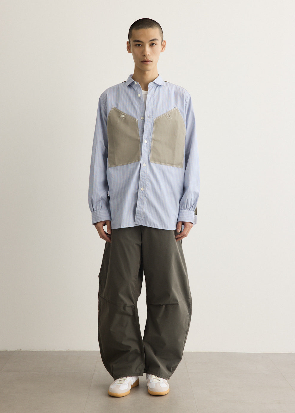 Cotton Poplin Curved Pants