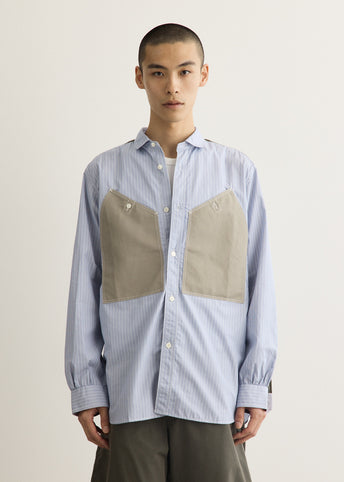 Stripe Linen Oxford Patch Pocket Shirt