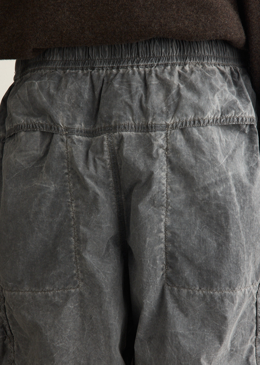 Uneven Pigment Dyed Nylon Smerigliato Cargo Shorts