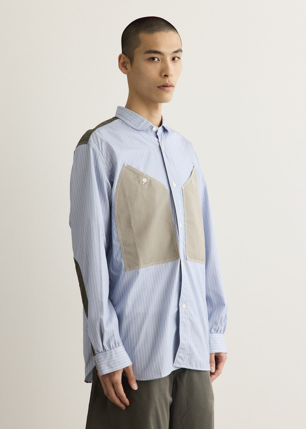 Stripe Linen Oxford Patch Pocket Shirt