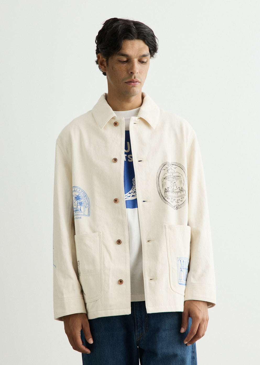 x Kuro Handwritten Postcard Work Jacket