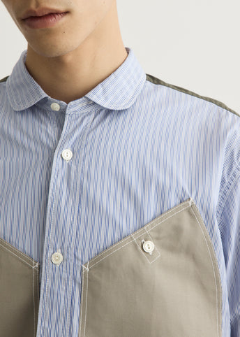 Stripe Linen Oxford Patch Pocket Shirt