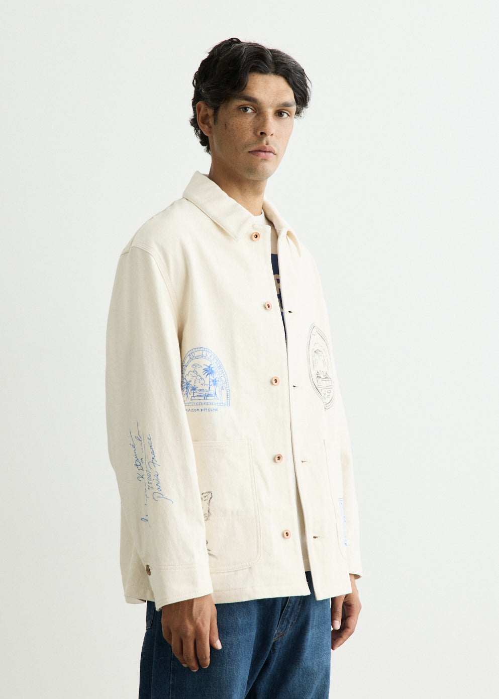 x Kuro Handwritten Postcard Work Jacket