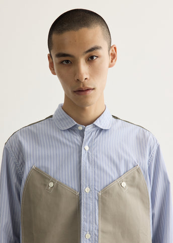 Stripe Linen Oxford Patch Pocket Shirt