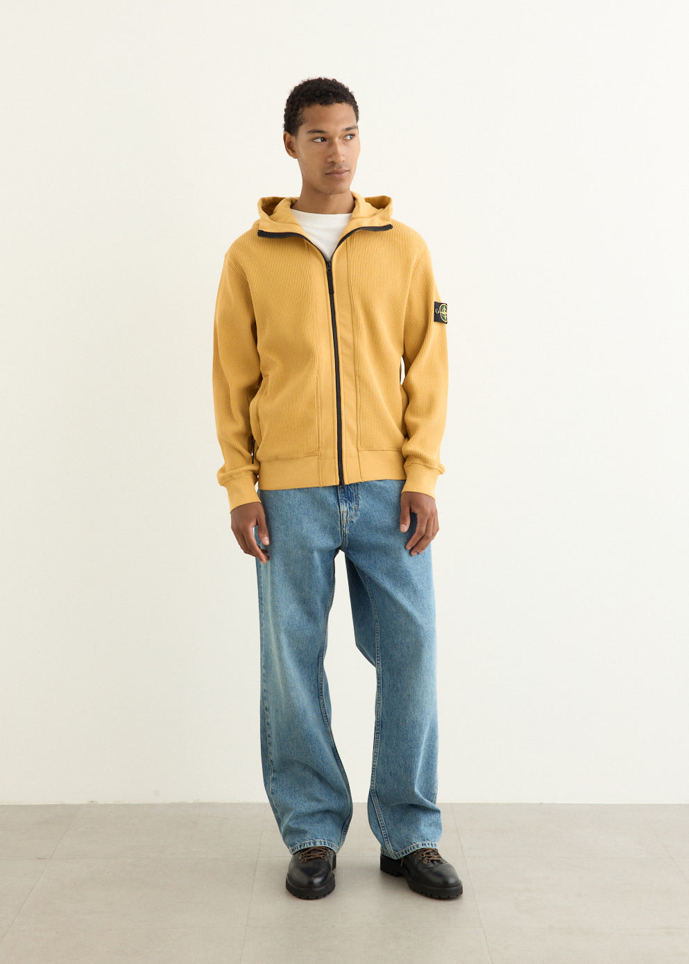 Organic Cotton Waffle Fleece Zip Hoody