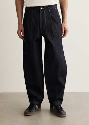 Selvage Denim Two Tuck Tapered Pants
