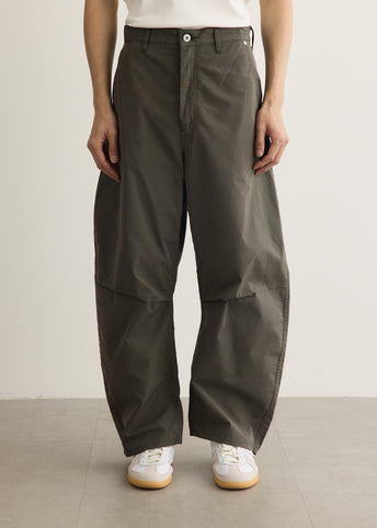 Cotton Poplin Curved Pants