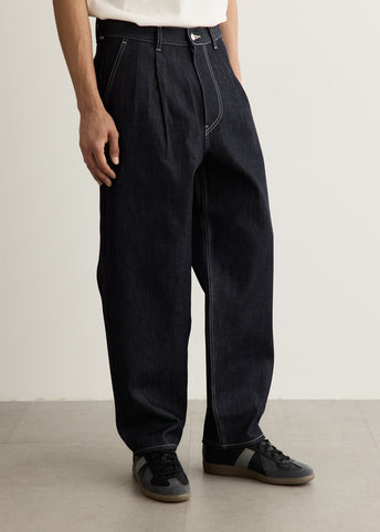 Selvage Denim Two Tuck Tapered Pants