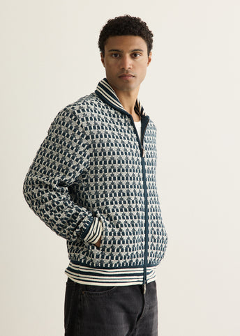 Pointelle Rib Knit Zip-Up