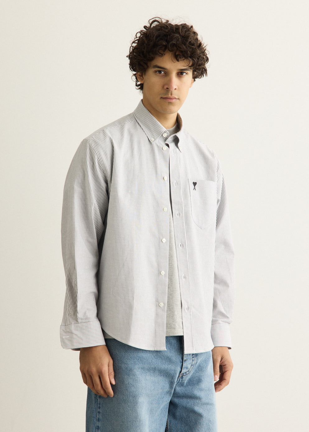 Boxy Fit Shirt With Button-Down Collar