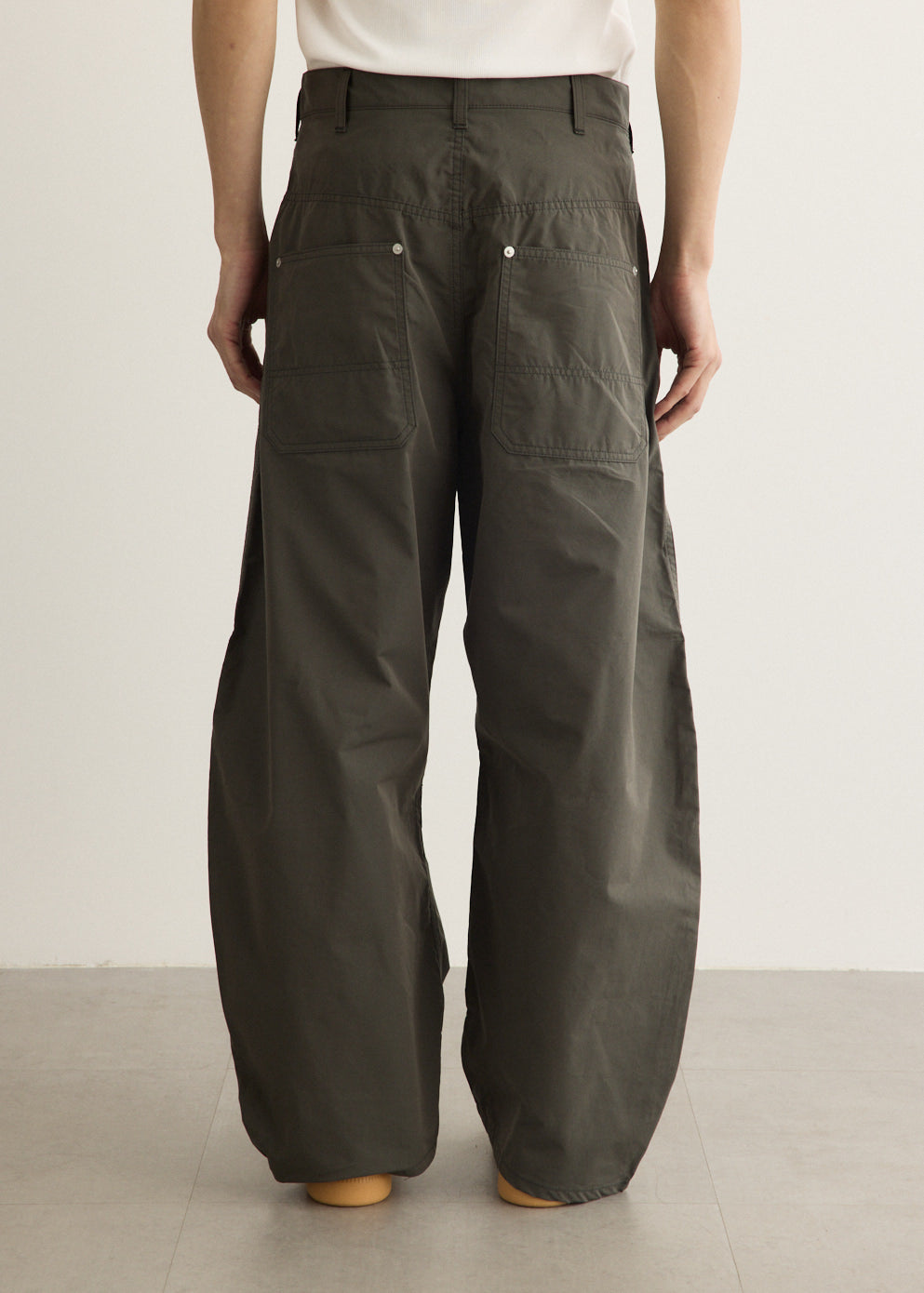 Cotton Poplin Curved Pants