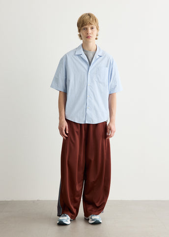 Short Sleeve Boxy Shirt With Camp Collar