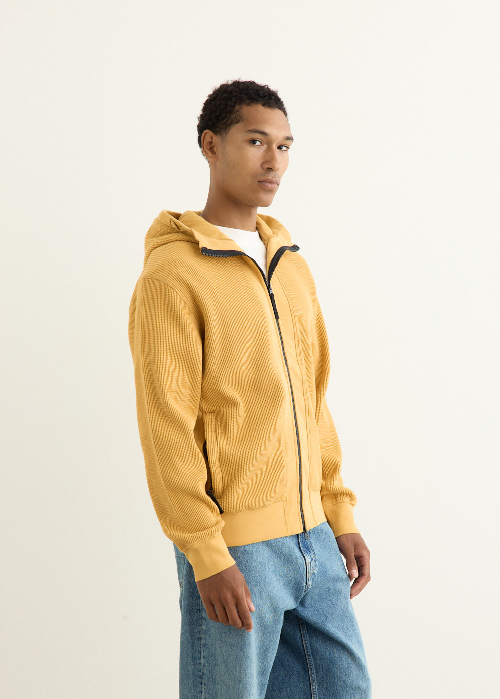 Organic Cotton Waffle Fleece Zip Hoody