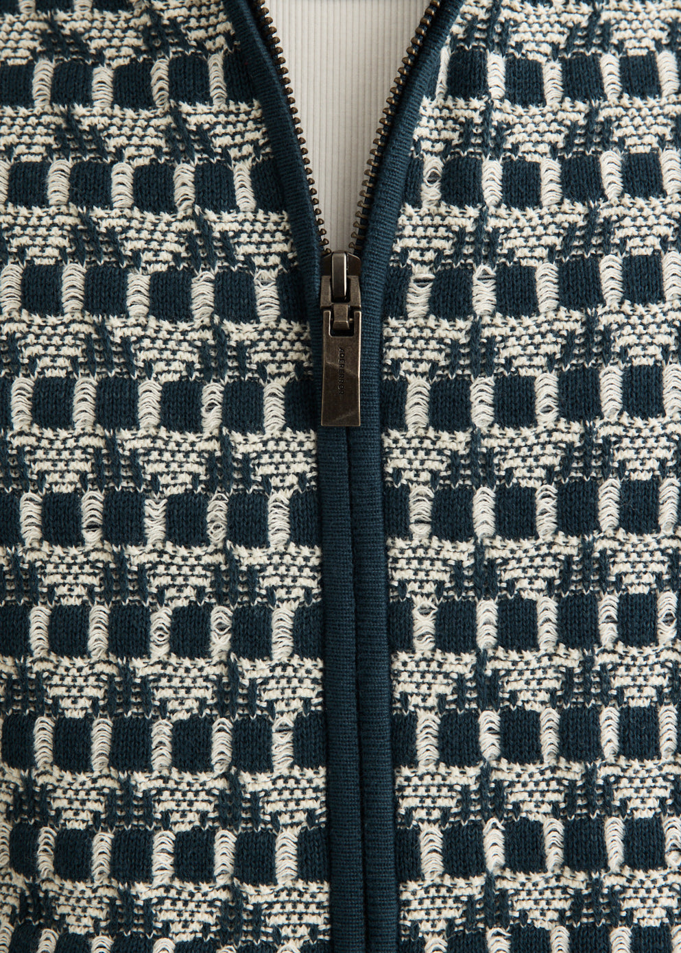 Pointelle Rib Knit Zip-Up