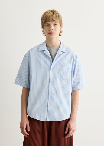 Short Sleeve Boxy Shirt With Camp Collar