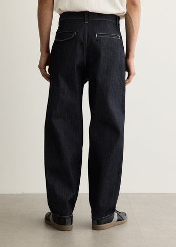 Selvage Denim Two Tuck Tapered Pants