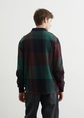 Buffalo Plaid Long Sleeve Polo