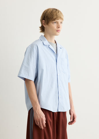 Short Sleeve Boxy Shirt With Camp Collar