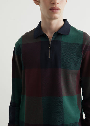 Buffalo Plaid Long Sleeve Polo