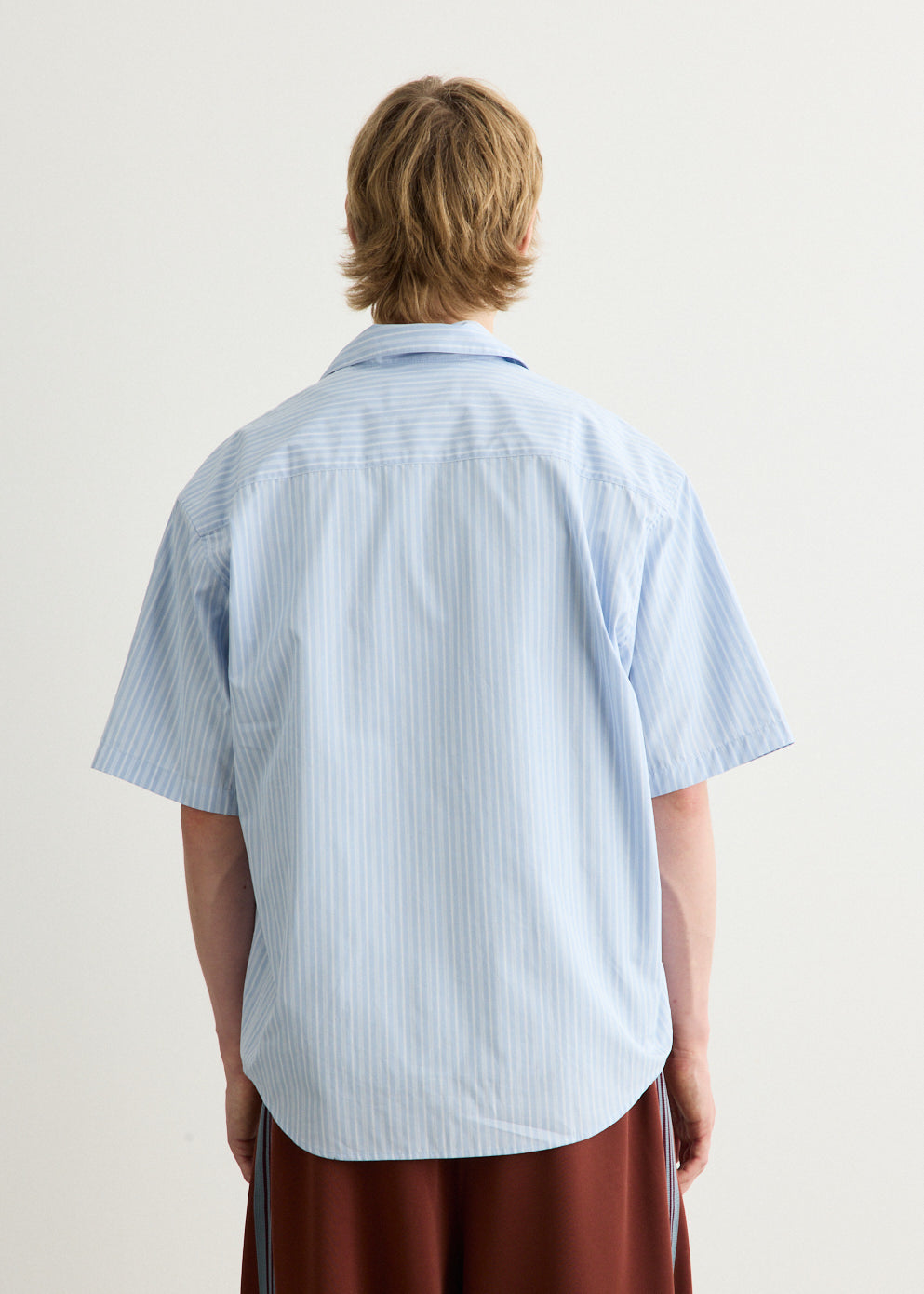 Short Sleeve Boxy Shirt With Camp Collar