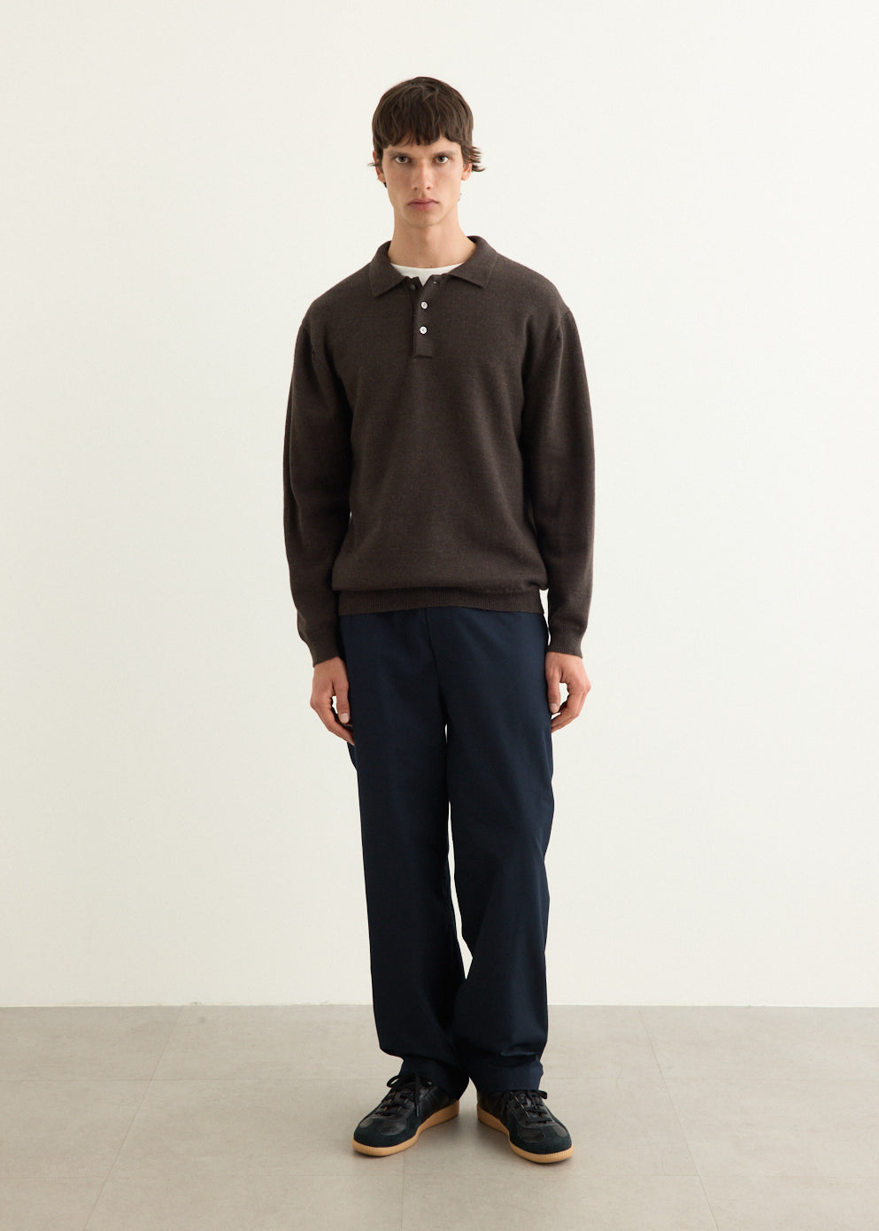 Classic Long Sleeve Knit Polo