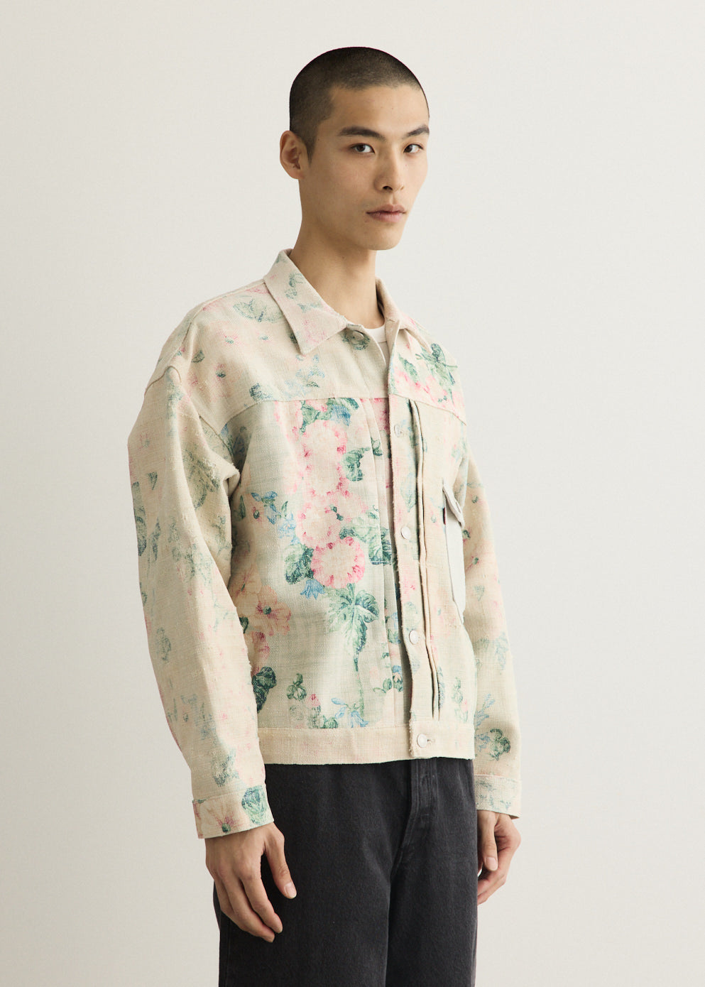 x Levi's Linen Floral Cowhide Patch Jacket