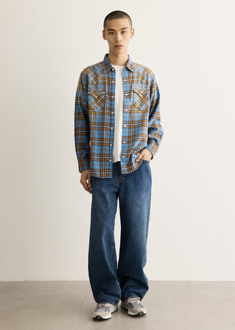 Washed Flannel Western Shirt