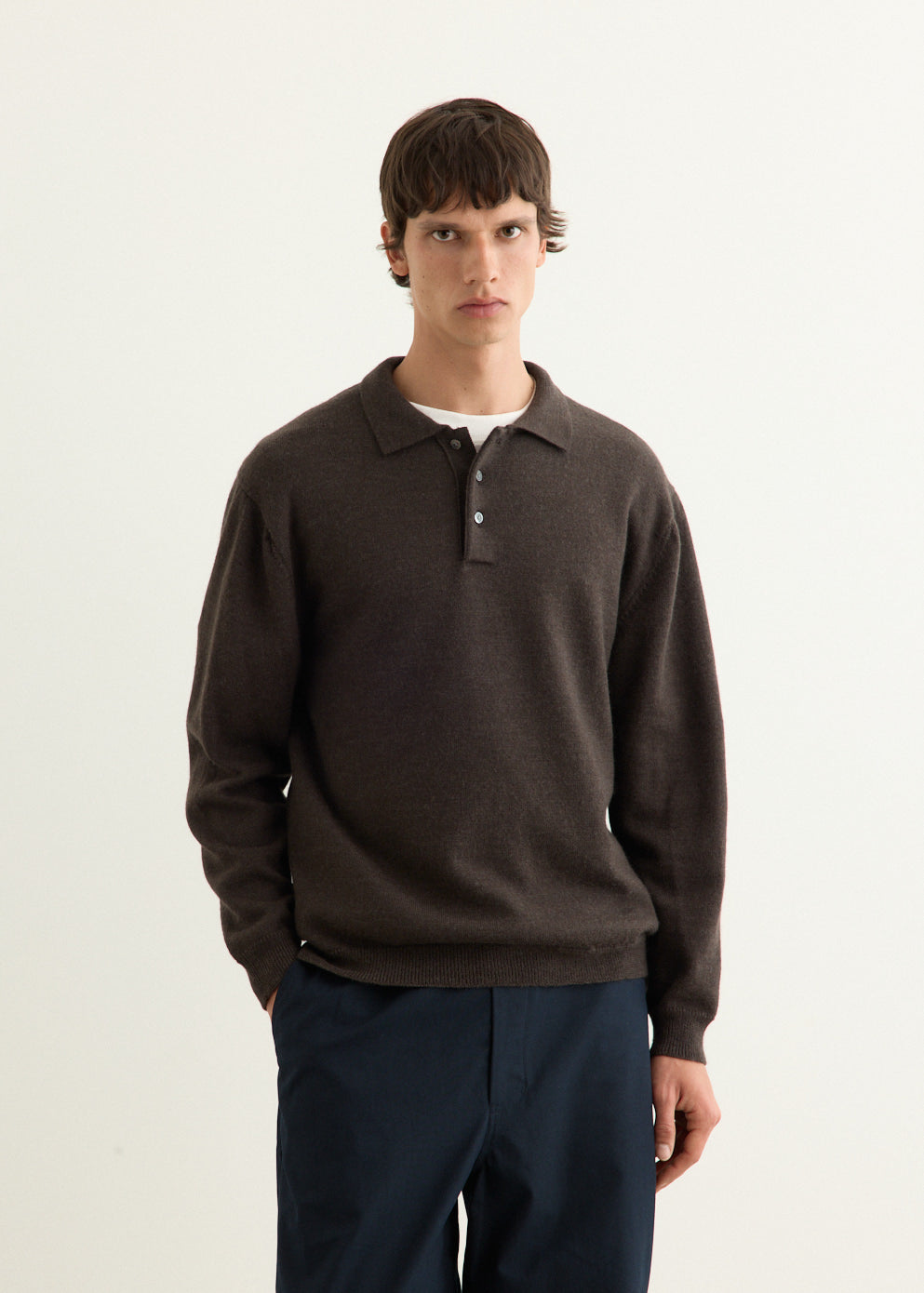 Classic Long Sleeve Knit Polo